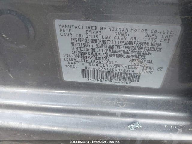 2024 NISSAN VERSA 1.6 SR 9