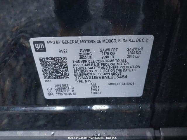 2022 CHEVROLET EQUINOX AWD LT 9