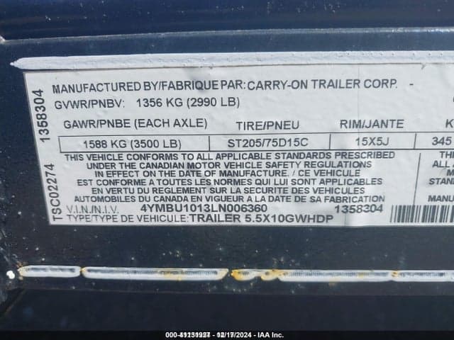2020 CARRY-ON TRAILER 9