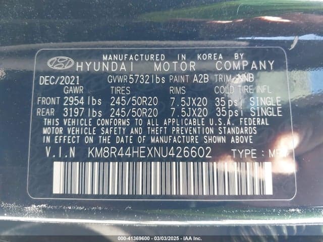 2022 HYUNDAI PALISADE SEL 9