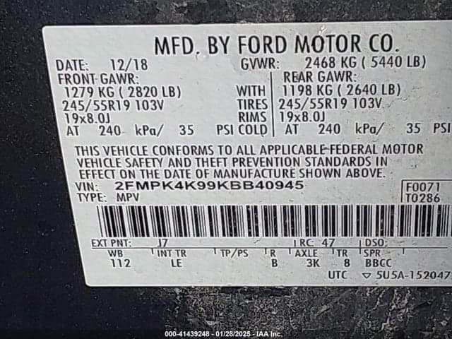 2019 FORD EDGE TITANIUM 9