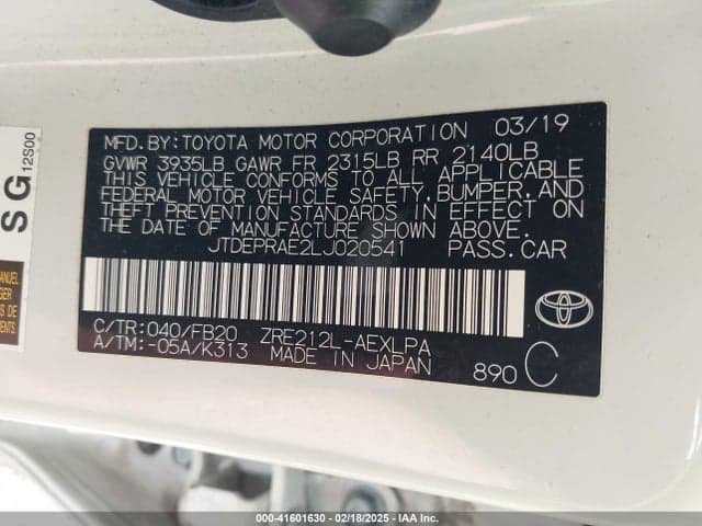 2020 TOYOTA COROLLA LE 9