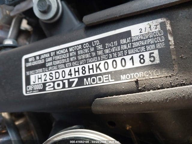 2017 HONDA CRF1000 10