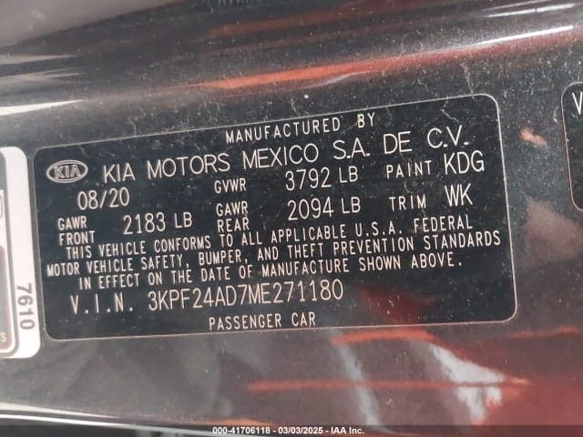 2021 KIA FORTE LXS 9
