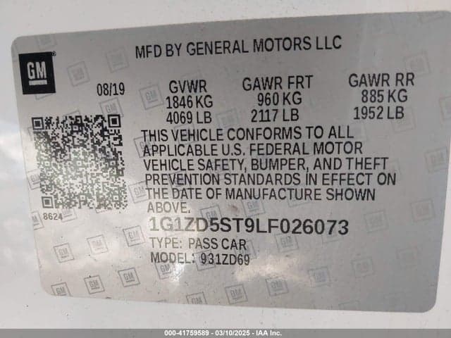 2020 CHEVROLET MALIBU FWD LT 9