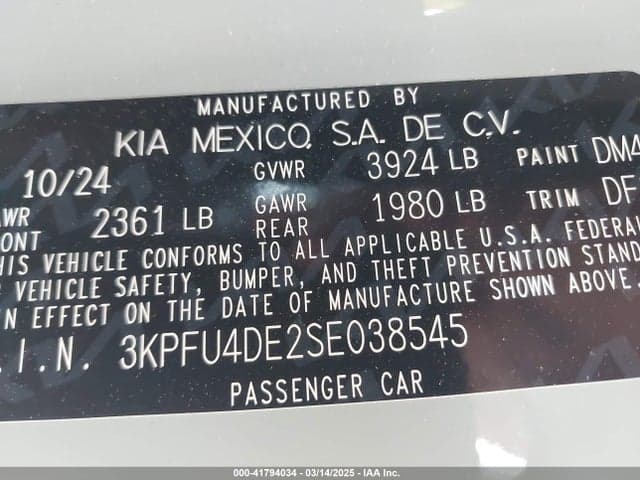 2025 KIA K4 EX 9