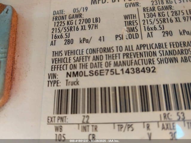2020 FORD TRANSIT CONNECT XL 9