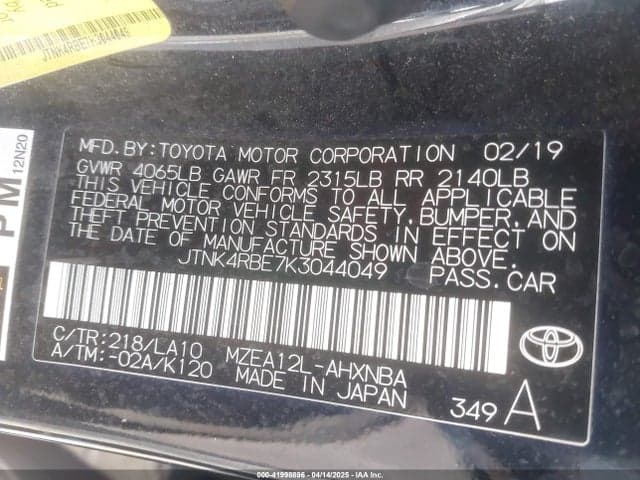 2019 TOYOTA COROLLA XSE 9