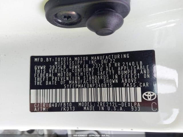 2022 TOYOTA COROLLA LE 9