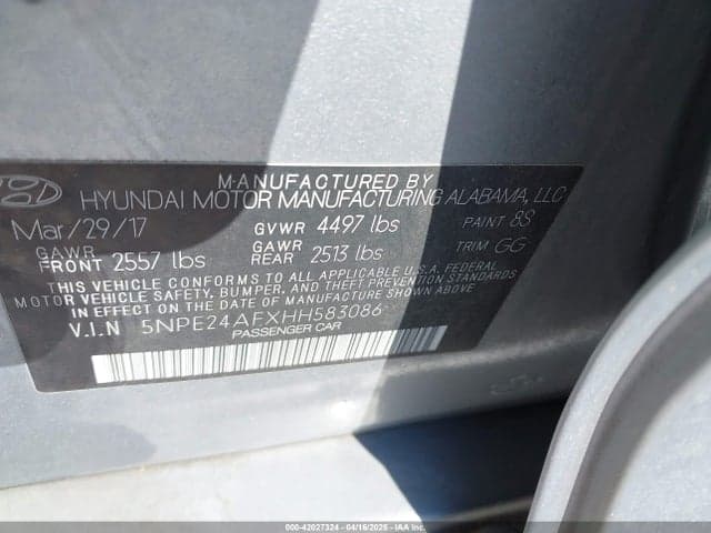 2017 HYUNDAI SONATA 9