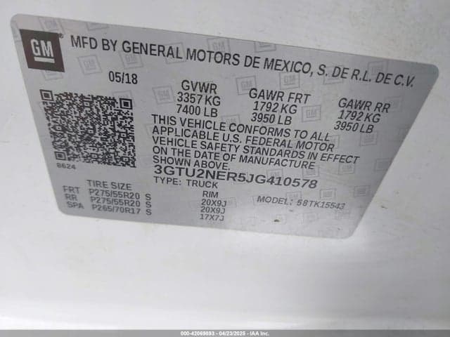 2018 GMC SIERRA 1500 SLT 9
