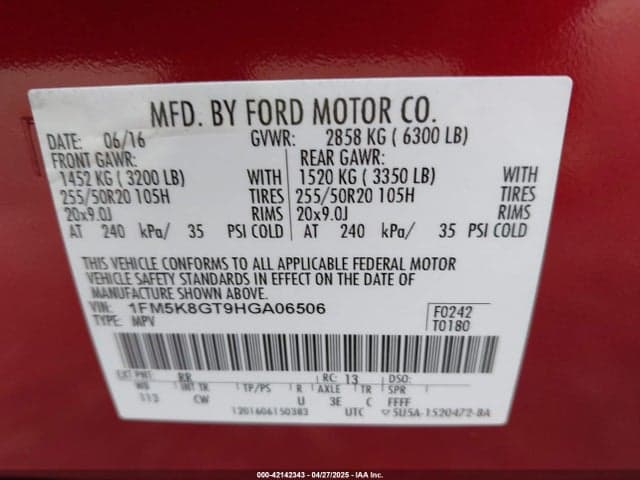 2017 FORD EXPLORER SPORT 9