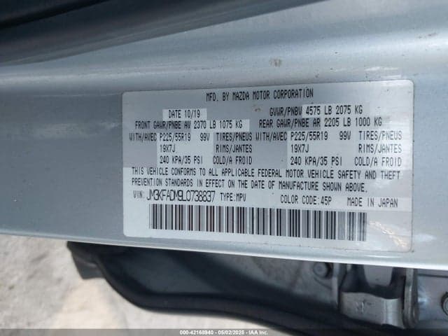 2020 MAZDA CX-5 GRAND TOURING 9