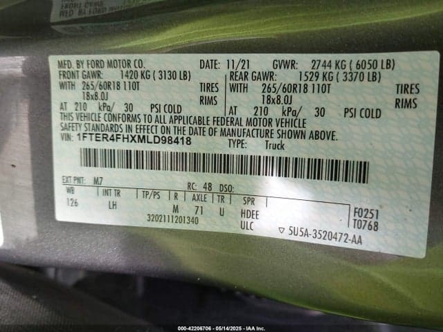 2021 FORD RANGER XLT 9