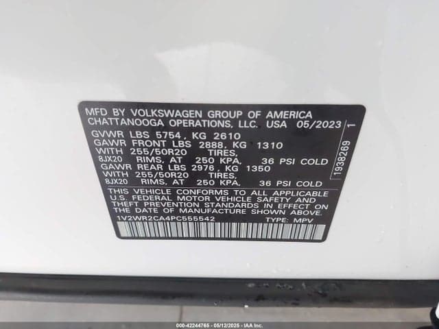 2023 VOLKSWAGEN ATLAS 3.6L V6 SE W/TECHNOLOGY 9