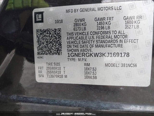 2019 CHEVROLET TRAVERSE 1LT 9