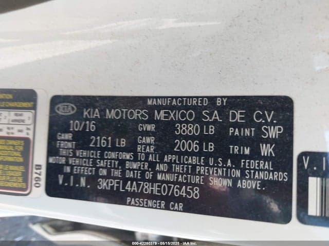2017 KIA FORTE LX 9