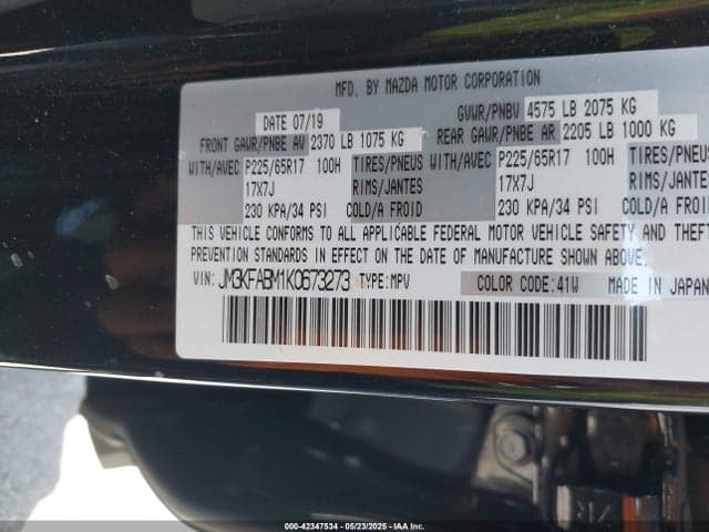 2019 MAZDA CX-5 SPORT 9