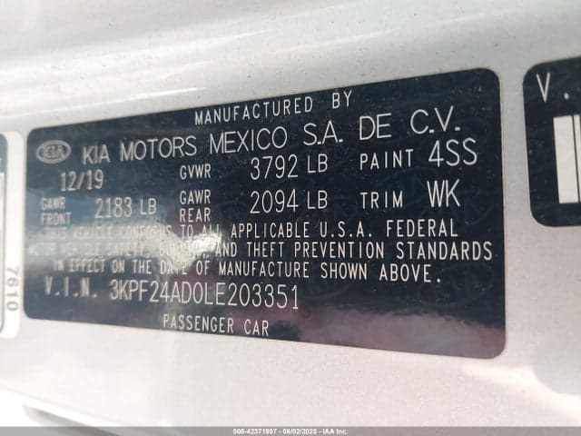 2020 KIA FORTE LXS 9