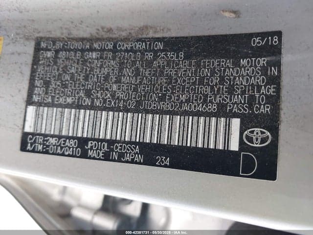2018 TOYOTA MIRAI 9