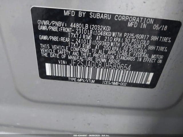 2018 SUBARU FORESTER 2.5I PREMIUM 9