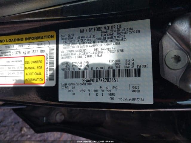 2019 FORD FUSION HYBRID SE 9