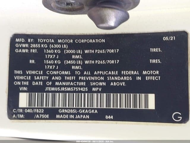 2021 TOYOTA 4RUNNER SR5 9