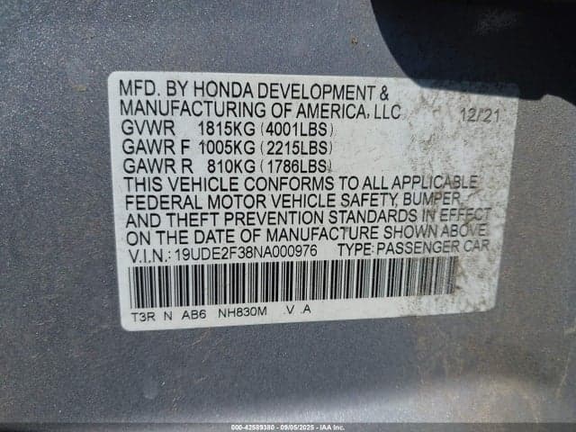 2022 ACURA ILX STANDARD 9