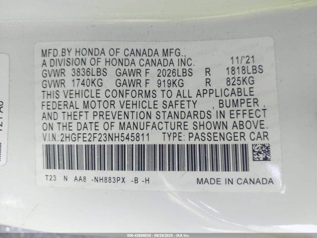 2022 HONDA CIVIC LX 9