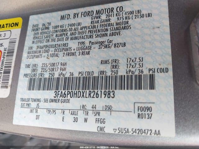 2020 FORD FUSION SE 9