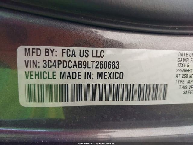 2020 DODGE JOURNEY SE VALUE 9