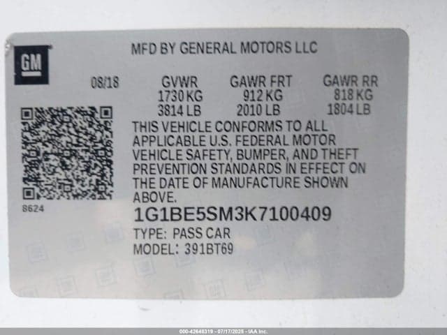 2019 CHEVROLET CRUZE LT 9