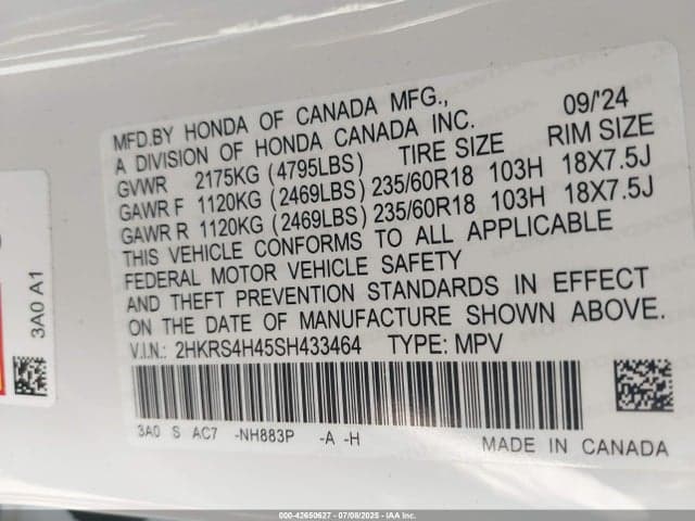 2025 HONDA CR-V EX AWD 9