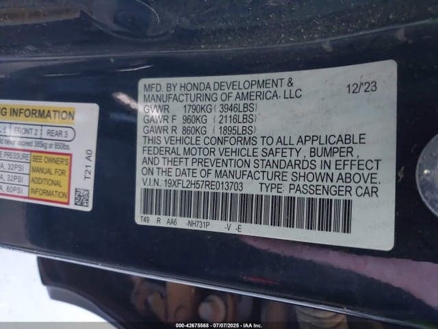 2024 HONDA CIVIC LX 9