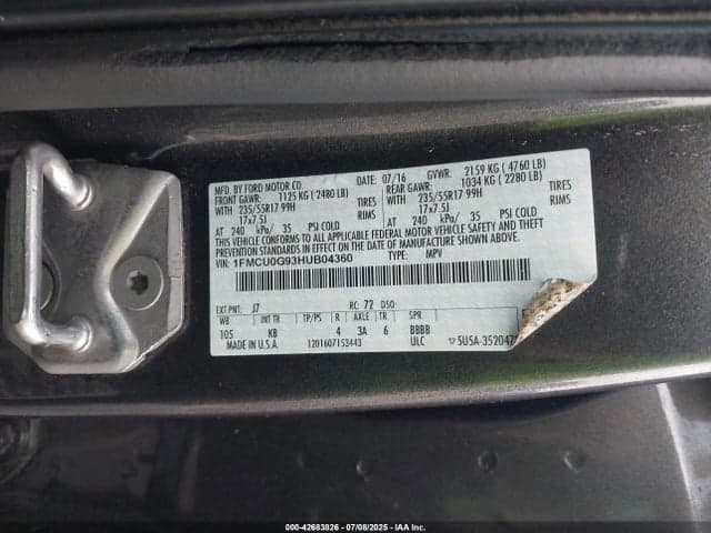 2017 FORD ESCAPE SE 9