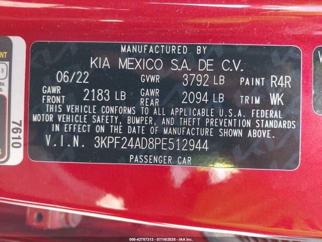 2023 KIA FORTE LXS 9