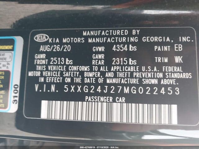 2021 KIA K5 LX 9