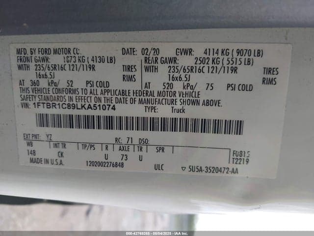 2020 FORD TRANSIT-250 9