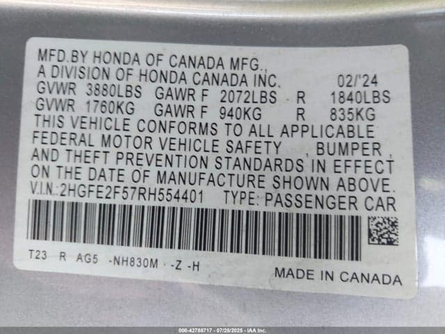 2024 HONDA CIVIC SPORT 9