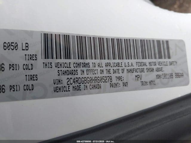 2017 DODGE GRAND CARAVAN SE 9