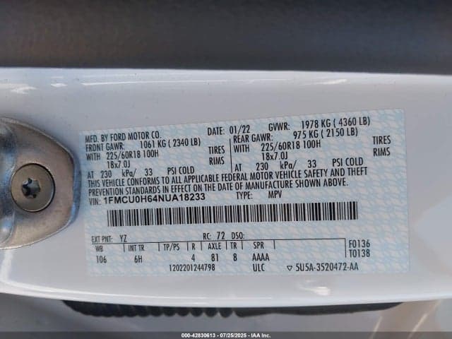 2022 FORD ESCAPE SEL 9