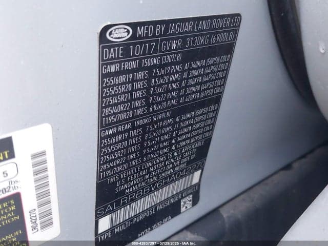 2017 LAND ROVER DISCOVERY HSE 9
