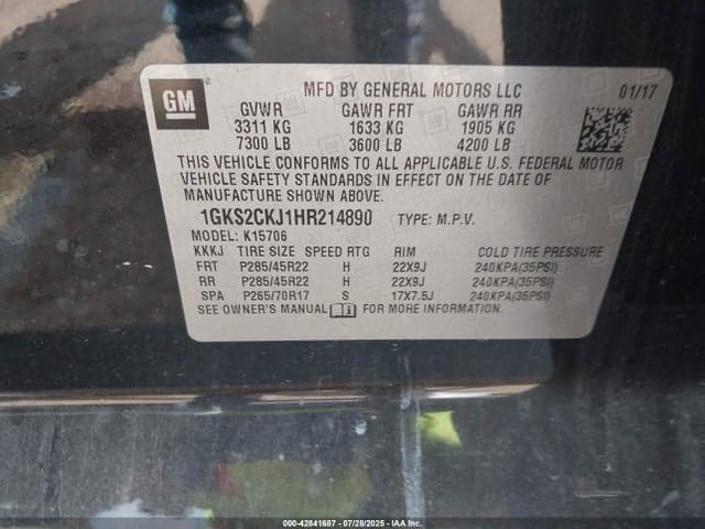 2017 GMC YUKON DENALI 9