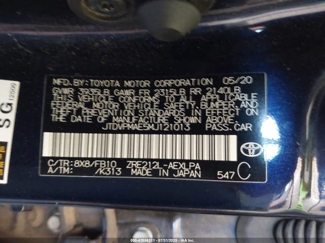 2021 TOYOTA COROLLA LE 9