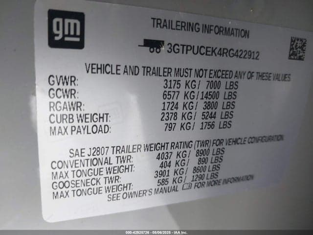 2024 GMC SIERRA 1500 4WD SHORT BOX ELEVATION WITH 3SB 9