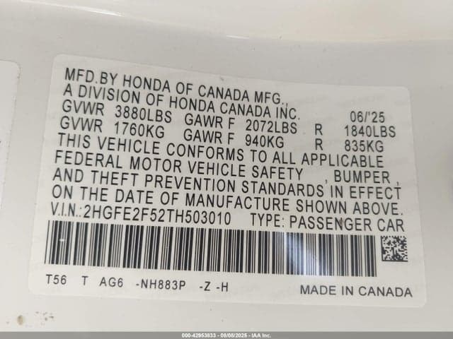 2026 HONDA CIVIC SPORT 9
