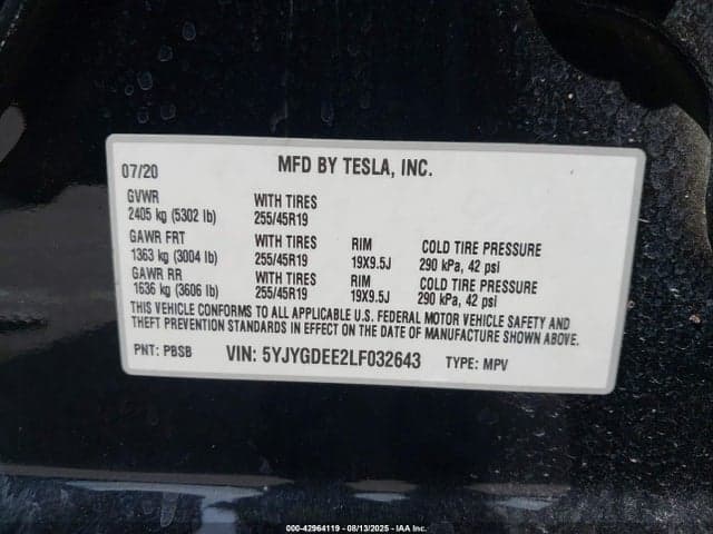 2020 TESLA MODEL Y LONG RANGE DUAL MOTOR ALL-WHEEL DRIVE 9