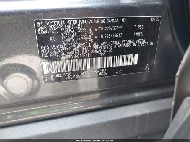 2021 TOYOTA RAV4 XLE 9