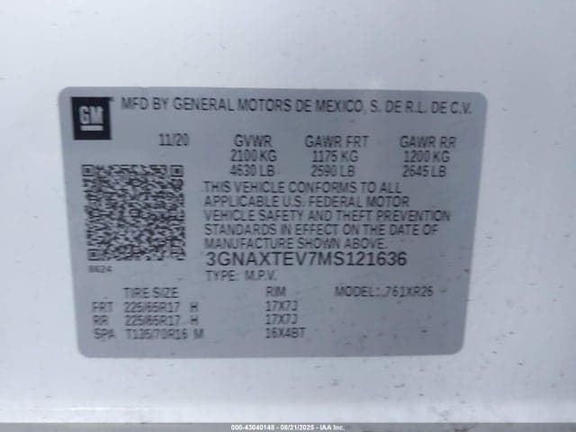 2021 CHEVROLET EQUINOX AWD 2FL 9