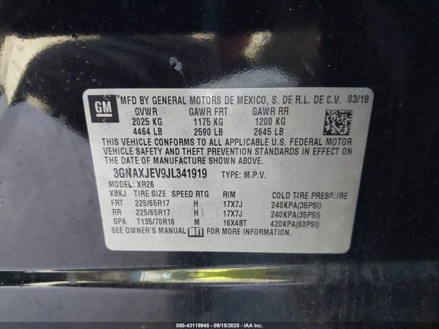 2018 CHEVROLET EQUINOX LT 9